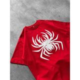 Beruflic Erkek Örümcek Baskılı Tişört Kısa Kollu Bisiklet Yaka T-Shirt - Kırmızı - 2XL