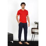 Beruflic Erkek Penye Kırmızı 3'lü Pijama Takımı