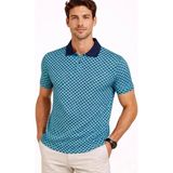 Beruflic Erkek Pike Kumaş Polo Yaka Desenli Tişört Kısa Kol Yazlık Tshirt - Turkuaz