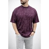 Beruflic Erkek Premium Tişört Osy Yumuşak Dokulu Yıkamalı Oversize T-Shirt - Bordo