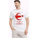 Beruflic Erkek Türkiye Ay Yıldız Baskılı Taraftar Forma Tshirt - Beyaz - XL