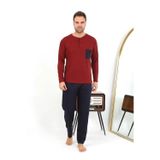 Beruflic Erkek Uzun Kol Penye Bordo Pijama Takımı