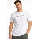 Beruflic Erkek Wafıl Kumaş Tişört Regular Kalıp Bisiklet Yaka Baskılı Günlük Basic T-Shirt - Beyaz