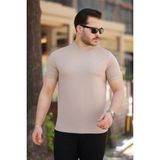 Beruflic Erkek Yarım Balıkçı Yaka Kısa Kollu T-Shirt - Bej - XL