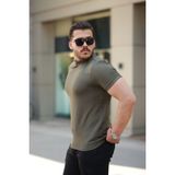 Beruflic Erkek Yarım Balıkçı Yaka Kısa Kollu T-Shirt - HAKİ-C259