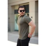 Beruflic Erkek Yarım Balıkçı Yaka Kısa Kollu T-Shirt - Haki