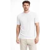 Beruflic Erkek Yazlık Fitilli Triko Tişört Kısa Kol Bisiklet Yaka T-Shirt - Beyaz - M