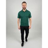 Beruflic Erkek Yazlık Triko Dokuma Tişört Kısa Kol Polo Yaka T-Shirt - Koyu Yeşil