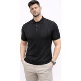 Beruflic Erkek Yazlık Triko Tişört Kısa Kol Polo Yaka Düğmeli Tshirt - Siyah