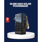Beruflic Güneş Panelli Powerbank LED Işıklı Taşınabilir Şarj Cihazı - Renkli