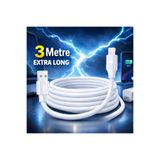 Beruflic İphone 11 Uyumlu 3 Metre Şarj Kablo USB To Lightning Hızlı Şarj Kablo