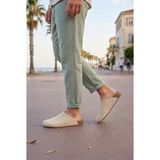 Beruflic JY0556 Raven Bağcıksız Hakiki Süet Deri Erkek Günlük Mantar Taban Loafer Klasik Ayakkabı Dmt - Krem