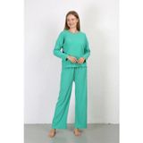 Beruflic Kadın Bürümcük Kumaş Pijama Takım Yeşil