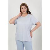 Beruflic Kadın Büyük Beden Kısa Kol Penye Pijama Takımı Mavi
