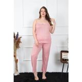 Beruflic Kadın Büyük Beden Pudra İp Askılı Pijama Takım