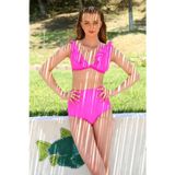 Beruflic Kadın Fırfırlı Yüksek Bel Fuşya Bikini