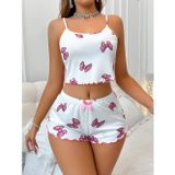 Beruflic Kadın Fiyonklu Beyaz Şortlu Pijama Takımı - -