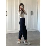 Beruflic Kadın Krep Kumaş Balon Pantolon - Lacivert - 3XL