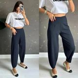 Beruflic Kadın Krep Kumaş Balon Pantolon - Lacivert - 4XL
