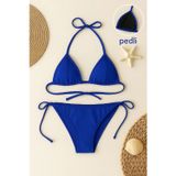 Beruflic Kadın Mavi Yandan ve Boyundan Bağlamalı Bikini Mayo Takımı