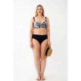 Beruflic Kadın Papatya Desenli Gri Büyük Beden Bikini Takımı