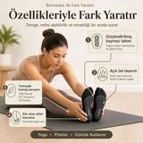Beruflic Kadın Siyah Kaymaz Yoga Pilates Çorabı 3'lü | Silikon Taban, Bilek Bantlı, Ev Spor Umre Under M