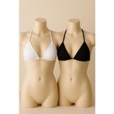 Beruflic Kadın Siyah Ve Beyaz Minimal Kesim Üçgen Bikini Üstü