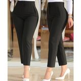 Beruflic Kadın Üste Oturan Paçası Bilek Üzerinde Biten Krep Kumaş Kumaş Pantolon 36 (S) - 50 (5xl) - Siyah