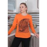 Beruflic Kadın Uzun Kol Penye Pijama Takım Turuncu
