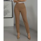 Beruflic Kadın Yüksek Bel Ithal Krep Pantolon - Sütlü Kahve - 2XL - 3XL