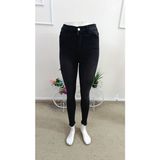Beruflic Kadın Yüksek Bel Yırtık Desenli Skınny Kot Pantolon - Siyah - 2XL