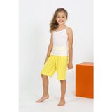 Beruflic Kız Çocuk İp Askılı Şortlu Penye Beyaz Pijama Takım