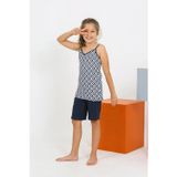 Beruflic Kız Çocuk İp Askılı Şortlu Penye Lacivert Pijama Takım