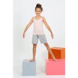 Beruflic Kız Çocuk İp Askılı Şortlu Penye Pembe Pijama Takım