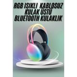 Beruflic Kulak Üstü Kablosuz Bluetooth Kulaklık Unısex Renkli Işıklı Kulaklık - Çok Renkli