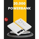 Beruflic LED Işıklı 20.000MAH Powerbank LCD Gösterge Dahili Çoklu Kablo - Renkli
