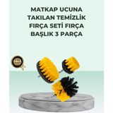 Beruflic Matkap Uyumlu Temizlik Fırçası Seti 3’lü Çok Amaçlı - Renkli - standart