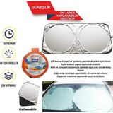 Beruflic Miflonlu Katlanır Oto Ön Cam Güneşliği 150X70CM Güneş Koruyucu Yazlık Araç Aksesuarı - Renkli