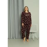 Beruflic Polar Kadın Büyük Beden Pijama Takımı Bordo