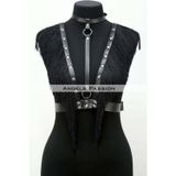 Beruflic Püskül Ve Deri Büstiyer Harness, Püsküllü Clubwear, Deri Büstiyer - Brf767
