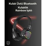 Beruflic Rgb Işıklı Katlanabilir Bluetooth 5.3 Kulak Üstü Kulaklık - Çok Renkli