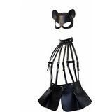 Beruflic Siyah Etek Deri Harness Detaylı Etek Zımbalı Mini Etek - BRF1313 - Taba