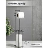 Beruflic Siyah Standlı Yedek Hazneli Tuvalet Kağıtlığı - Renkli - 1