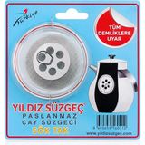 Beruflic Sök Tak Çay Süzgeci – Paslanmaz Çelik Yıldız Tasarımlı Sökülebilir Çay Süzgeci - Renkli