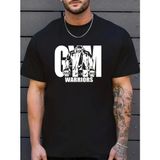 Beruflic Sporda Günlük Hayata Giyilebilir Gym Baskılı Oversize Bisiklet Yaka Erkek T-Shirt - Siyah - XL