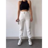 Beruflic Üç Iplik Basic Lastikli Eşofman Pantolon - Beyaz - Gri - 2XL