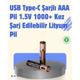 Beruflic USB Type-C Şarjlı Aaa Lityum Pil | 1.5V Sabit Voltaj, 1000+ Şarj Döngüsü ile Uzun Ömür