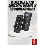 Beruflic Wireless Powerbank 10000 Mah LED Ekranlı Dahili Kablolu Hızlı Şarj - Çok Renkli