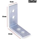 Bes Mobilya Dolap Köşe Bağlantı Sabitleme L Demir Gönye 35X35X15 mm (5 Adet)
