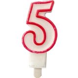 Beş Rakamlı Doğum Günü Pasta Mumu (7X3 cm) - Sayılı Mum - Pasta Süsü